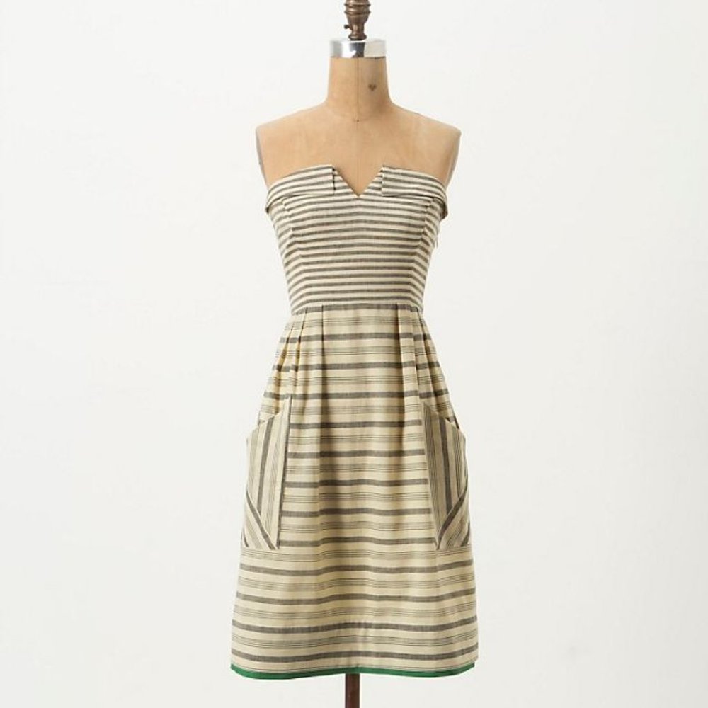 ANTHROPOLOGIE Maeve Changing Stripes Dress, sz 0P